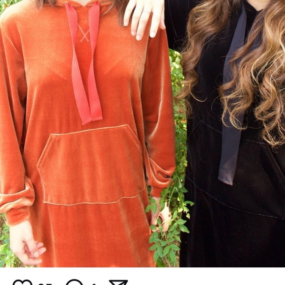 My mothers daughter orange velour sweater dress - Picture 2 of 7